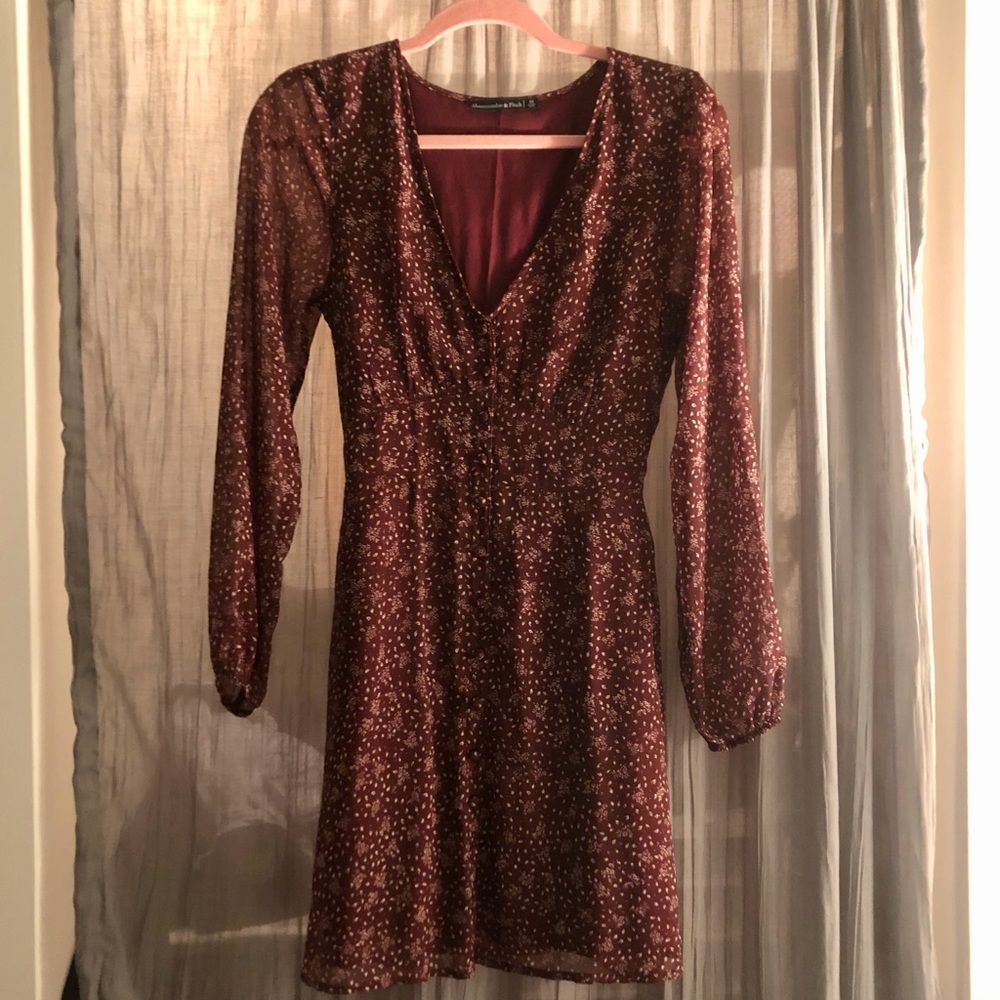 A&F mini dress with tie back and front buttons